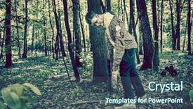  Presentation with walking dead - Audience pleasing PPT theme consisting of man zombie walking dead outdoors backdrop and a ocean colored foreground