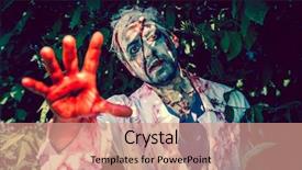  Presentation with walking dead - Cool new presentation theme with man zombie walking dead outdoors backdrop and a coral colored foreground
