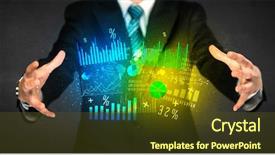  Presentation with diagram - Audience pleasing PPT theme consisting of managed care - businessman holding a shining diagram backdrop and a tawny brown colored foreground