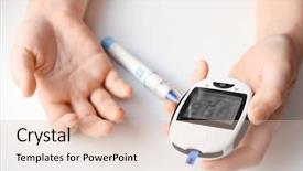  Presentation with diabetes digital - Amazing slide deck having managed care - woman using digital glucometer backdrop and a lemonade colored foreground