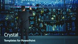  Presentation with statistics - Amazing slide deck having management - businessman drawing business statistics backdrop and a ocean colored foreground