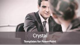  Presentation with office management - PPT theme with management - manager interviewing a female applicant background and a gray colored foreground