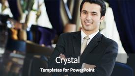  Presentation with hotel - Slide set having management - portrait of a young businessman background and a wine colored foreground