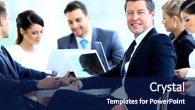  Presentation with management - Presentation theme consisting of foamy - woman on a speed boat background and a coral colored foreground.