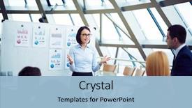  Presentation with military briefing - PPT theme with management - young female manager holding briefing background and a light blue colored foreground