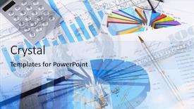  Presentation with accounting - Presentation theme having management accounting - valuable papers charts and diagrams background and a light blue colored foreground