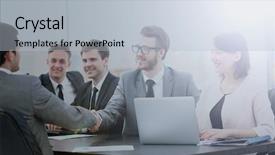  Presentation with director - PPT theme featuring management board and commercial director background and a light gray colored foreground