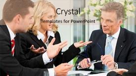  Presentation with team meeting - Colorful PPT theme enhanced with leadership coach - business - team meeting backdrop and a coral colored foreground