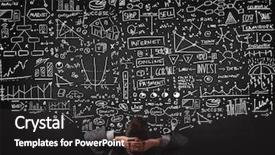  Presentation with front office hotel - Audience pleasing presentation theme consisting of management concept - young businessman sitting in office backdrop and a dark gray colored foreground