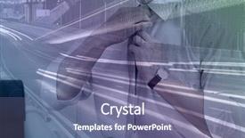  Presentation with traffic road - PPT theme having management concept double exposure background and a violet colored foreground