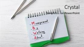  Presentation with management - Beautiful slides featuring management-concept-notepad-and-pens backdrop and a light gray colored foreground