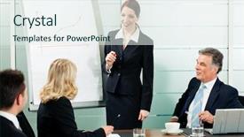  Presentation with business team join hands white - Slide deck featuring management consultancy - business - presentation within background and a sky blue colored foreground