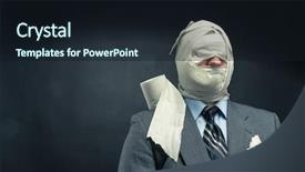  Presentation with toilet - Presentation theme with management fest - men in toilet paper background and a wine colored foreground