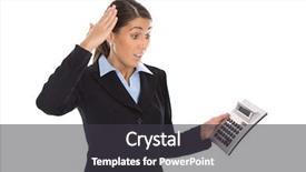  Presentation with calculator - PPT layouts consisting of management incoming outgoing - shocked isolated businesswoman looking frustrated background and a dark gray colored foreground