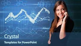  Presentation with talking on phone - Presentation theme with management matrix organization - young person talking background and a ocean colored foreground