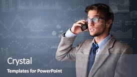  Presentation with phone - Cool new slides with management matrix organization - young person talking backdrop and a  colored foreground