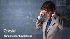  Presentation with phone - Presentation design enhanced with management matrix organization - young person talking background and a  colored foreground