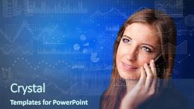  Presentation with talking on phone - Presentation theme consisting of management matrix organization - young person talking background and a  colored foreground