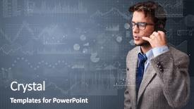  Presentation with phone - Audience pleasing PPT layouts consisting of management matrix organization - young person talking backdrop and a  colored foreground