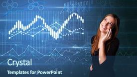  Presentation with phone - Presentation having management matrix organization - young person talking background and a ocean colored foreground