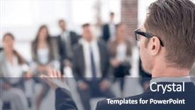  Presentation with rear view of bodyguard - Amazing presentation design having management participatif - rear view businessman looking backdrop and a ocean colored foreground