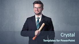 Presentation with cute - Presentation theme featuring management planning tools - young handsome cute businessman holding background and a  colored foreground