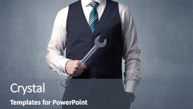  Presentation with holding hands old young - Theme featuring management planning tools - young handsome cute businessman holding background and a gray colored foreground