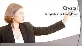  Presentation with counting - Cool new PPT layouts with management review - business woman pointing backdrop and a white colored foreground
