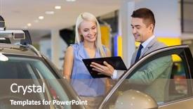  Presentation with car dealer - Audience pleasing slides consisting of management services - auto business car sale consumerism backdrop and a coral colored foreground