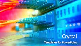  Presentation with servers - Beautiful presentation theme featuring management services - servers in a technology data backdrop and a teal colored foreground