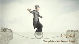  Presentation with brave - PPT theme enhanced with management skills - brave business man riding background and a lemonade colored foreground