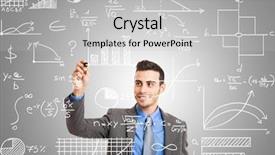  Presentation with math - Presentation theme consisting of management statistics business - businessman writing math formulas background and a light gray colored foreground