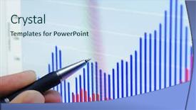  Presentation with diagram - Presentation theme enhanced with management statistics business - pen showing a diagram background and a sky blue colored foreground