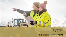  Presentation with compost - Colorful slides enhanced with manager-and-worker-in-biomass backdrop and a yellow colored foreground