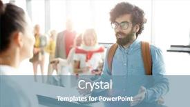  Presentation with registration - PPT theme with manager at check-in counter background and a seafoam green colored foreground