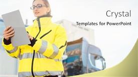  Presentation with erp system - Audience pleasing slide set consisting of manager-checking-in-contents backdrop and a white colored foreground