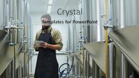  Presentation with brewery - Presentation design featuring manager-controlling-work-of-beer background and a light gray colored foreground