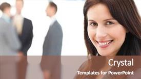  Presentation with diabetes team - Amazing theme having manager director - charismatic businesswoman posing in front backdrop and a tawny brown colored foreground