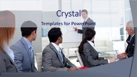  Presentation with conference table - Colorful slides enhanced with pebble scree in a small mountain creek backdrop and a gray colored foreground