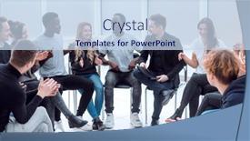  Presentation with project manager - Presentation theme having manager-explaining-something background and a sky blue colored foreground