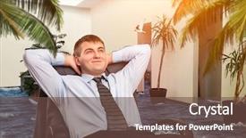  Presentation with mexican vacations - Colorful PPT layouts enhanced with businessman is dreaming about vacations backdrop and a violet colored foreground