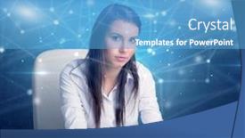  Presentation with hotel front office - Beautiful slides featuring manager-in-front backdrop and a teal colored foreground