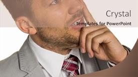  Presentation with manager thinking - Amazing slides having manager is thinking about a problem backdrop and a coral colored foreground