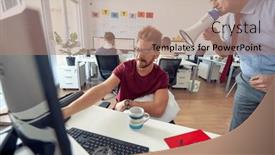  Presentation with atmosphere - Presentation theme featuring manager-is-yelling background and a coral colored foreground