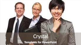  Presentation with team building on white - Audience pleasing presentation theme consisting of manager leader - attractive businesswoman smiling with team backdrop and a  colored foreground