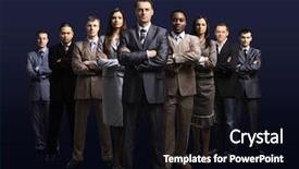  Presentation with team - Slide set featuring manager leader - business team formed of young background and a black colored foreground