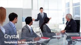  Presentation with giving - Presentation theme having manager meeting - confident businessman giving a presentation background and a ocean colored foreground