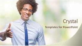  Presentation with afro - Beautiful slides featuring manager offers - afro american business man wearing backdrop and a  colored foreground