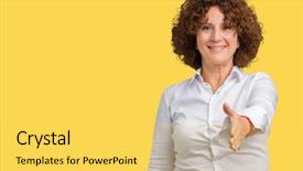  Presentation with businees - PPT theme featuring manager offers - beautiful middle ager senior businees background and a  colored foreground