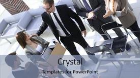  Presentation with project manager - PPT theme consisting of top view the project manager represents a new employee background and a light blue colored foreground